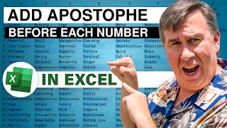 Dueling Excel - Add an Apostrophe Before Every Number - Duel 170