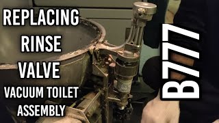 Replacing rinse valve vacuum toilet assembly boeing 777 #waterandwaste #aircraftmechanic #ch38