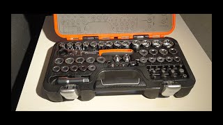 Bahco PassThrough Socket Set with Flexi Head Ratchet/Adaptors