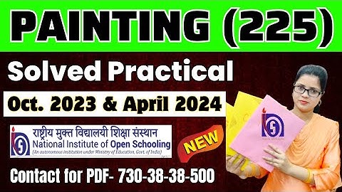 Nios Painting 225 Practical File Hindi Medium | nios 10th painting practical file 2023-24