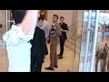 david beckham and his son brooklyn getting out of the balthazar restaurant then arguing with paps
