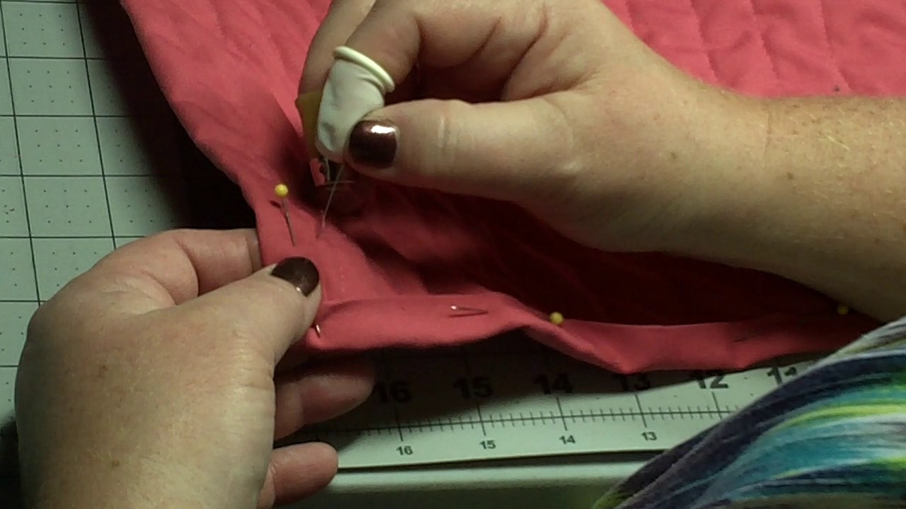 Hand sewing Binding on the Pink Quilt YouTube