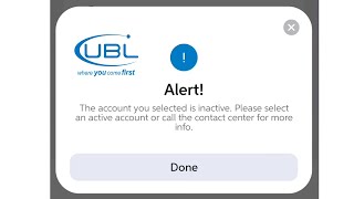 The Account You Selected Is Inactive Please Select An Active Account Or Call The Contact Center Ubl