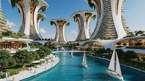 Luxury Sky City 3500: Utopian Life Above the Clouds | 4K AI Sci-Fi Ambient