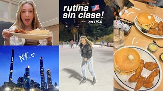 un día conmigo ESTUDIANDO en ESTADOS UNIDOS! 🇺🇸 nueva york (patinar, brunch…) | @yasmineta_