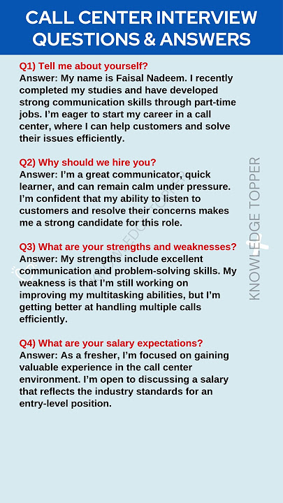 Call Center Interview Questions and Answers | Call Center Job Interview Questions and Answers