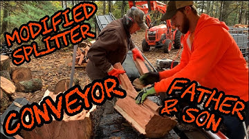 #35 Modified Rugged Made Log Splitter, Firewood Conveyor, and an Extra Set of Hands