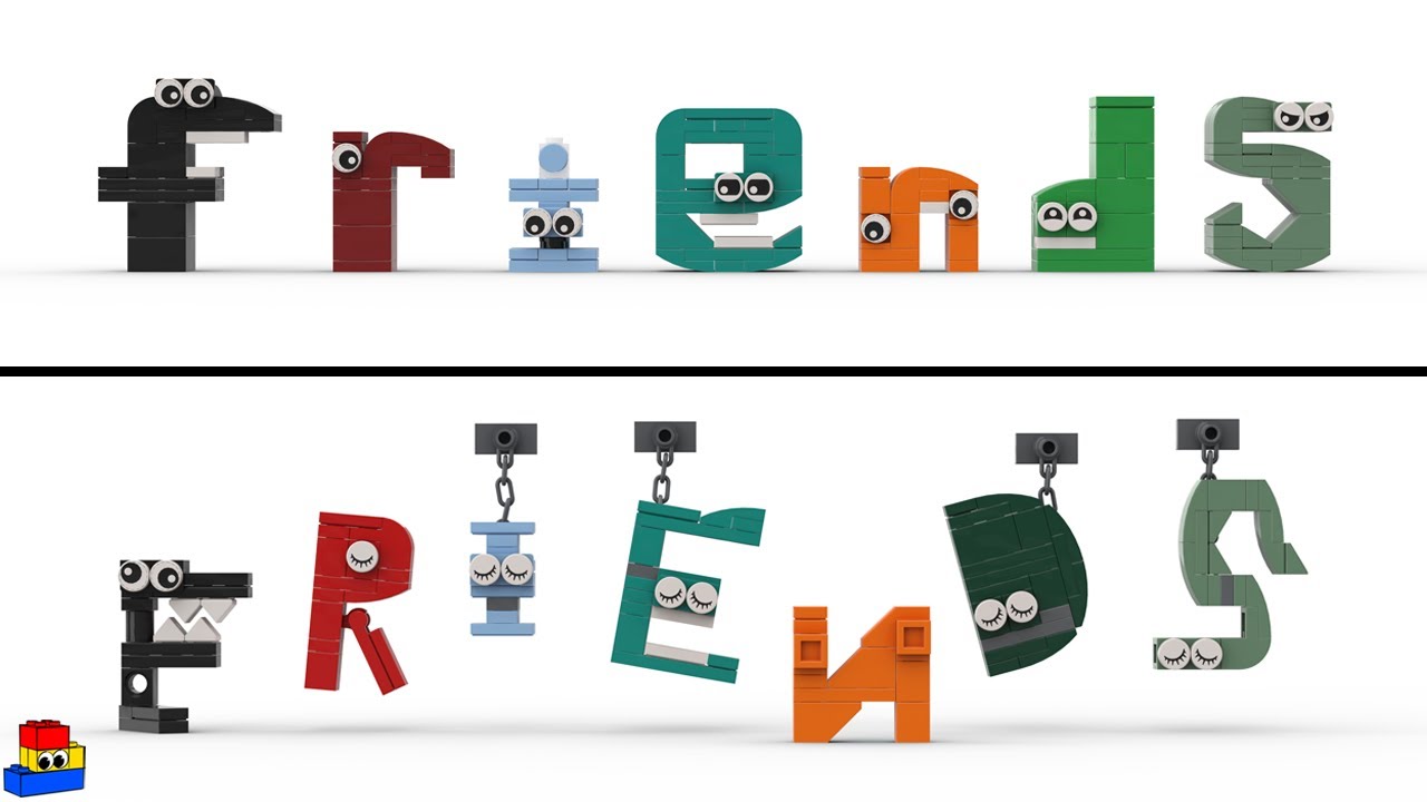 How to make Alphabet Lore words with LEGO: friends (lowercase) and  FRIENDS (uppercase) 