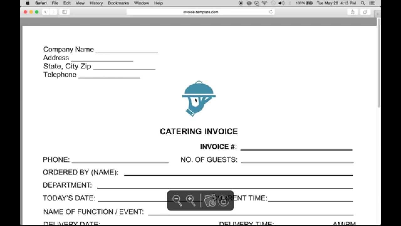 Make a Catering (Food) Service Invoice  PDF  Word 