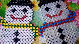 ٢٠٢١ طريقة عمل معلقه نتيجه/ فانوس⛄ رجل الثلج بالخرز☃️(الجزء الثاني)How to make a snowman with beads