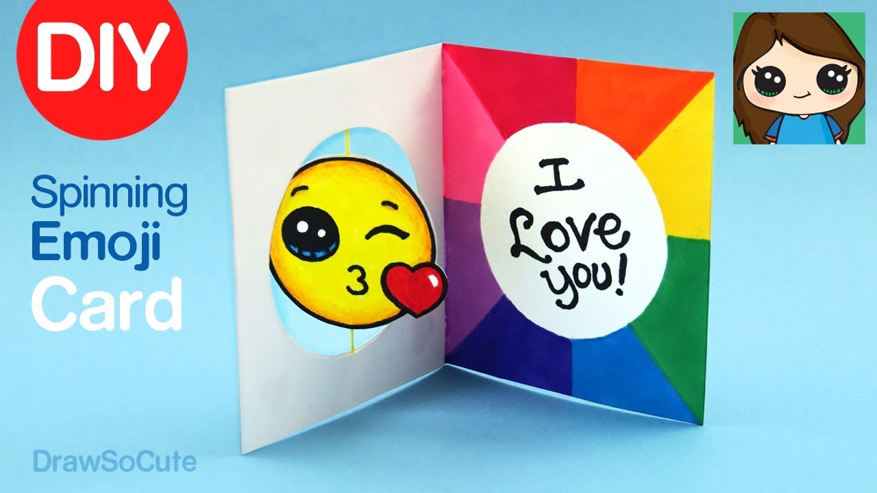 How To Make A Spinning Emoji Card Fun Paper Diy Youtube Draw so cute kwaii baby yoda 😍. how to make a spinning emoji card fun paper diy
