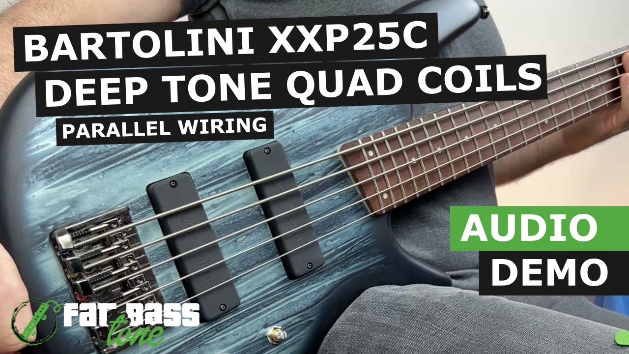 Bartolini XXP25C Quad Coil (Parallel Wiring) Bass Soapbar Pickups Demo