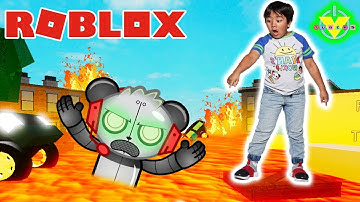 RYAN PLAYS FLOOR IS LAVA on ROBLOX against ROBO COMBO ! Let
