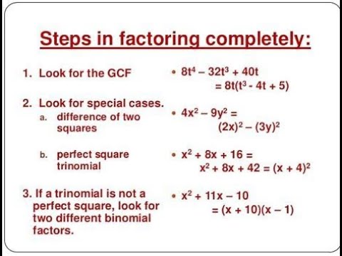 Factoring quiz review - YouTube