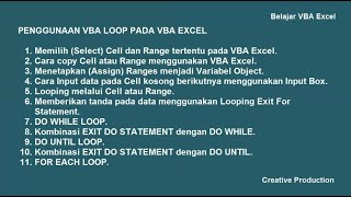 Belajar VBA Excel  12 ( Penggunaan LOOP pada VBA Excel )