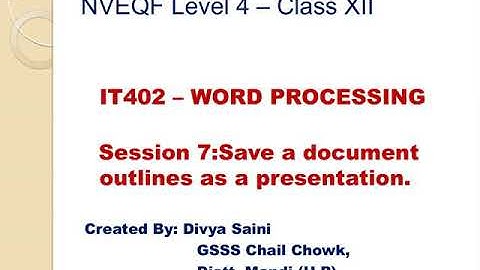 Save a document outlines as a presentation