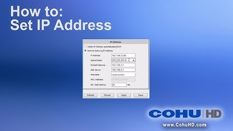 How to: Set IP Address for CohuHD Helios rugged video surveillance CCTV cameras