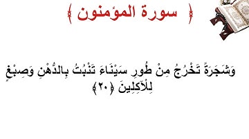 سورة المؤمنون الأية 20
