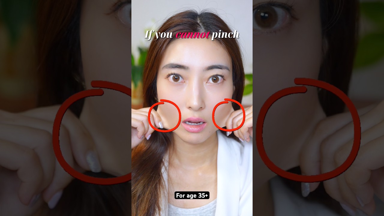 Pinch Here! 1min to Get a Defined Jawline, Reduce Smile Lines #shorts #antiaging