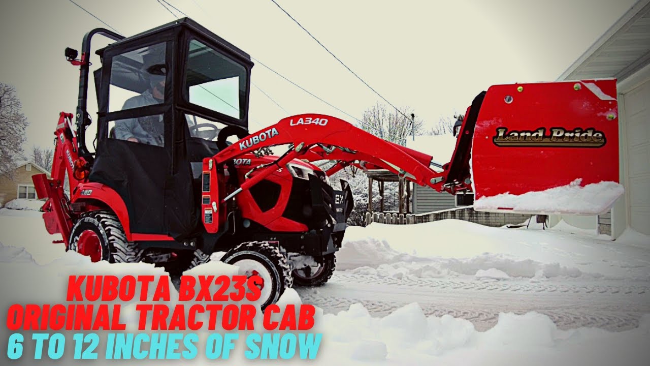 Another snowstorm for the Kubota BX23s and Land Pride Snowpusher! 612