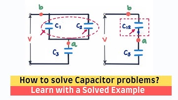 Capacitors in series and parallel (formula derivation and solved example) #2