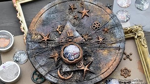 Round Plate-  Starry Night -Mixedmedia with Finnabair Products