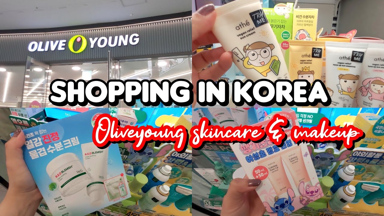 Shopping in korea 🇰🇷 vlog, OLIVE YOUNG skincare & makeup 🛍 Best Soothing Cream & suncream