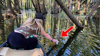 Fishing DEEP in the SWAMP to {Catch Clean Cook} TASTY BASS!