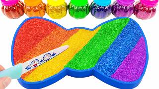 Satisfying Video | How To Make Rainbow Bow Bathtub From Mixing Slime Cutting ASMR | Magic Sand B