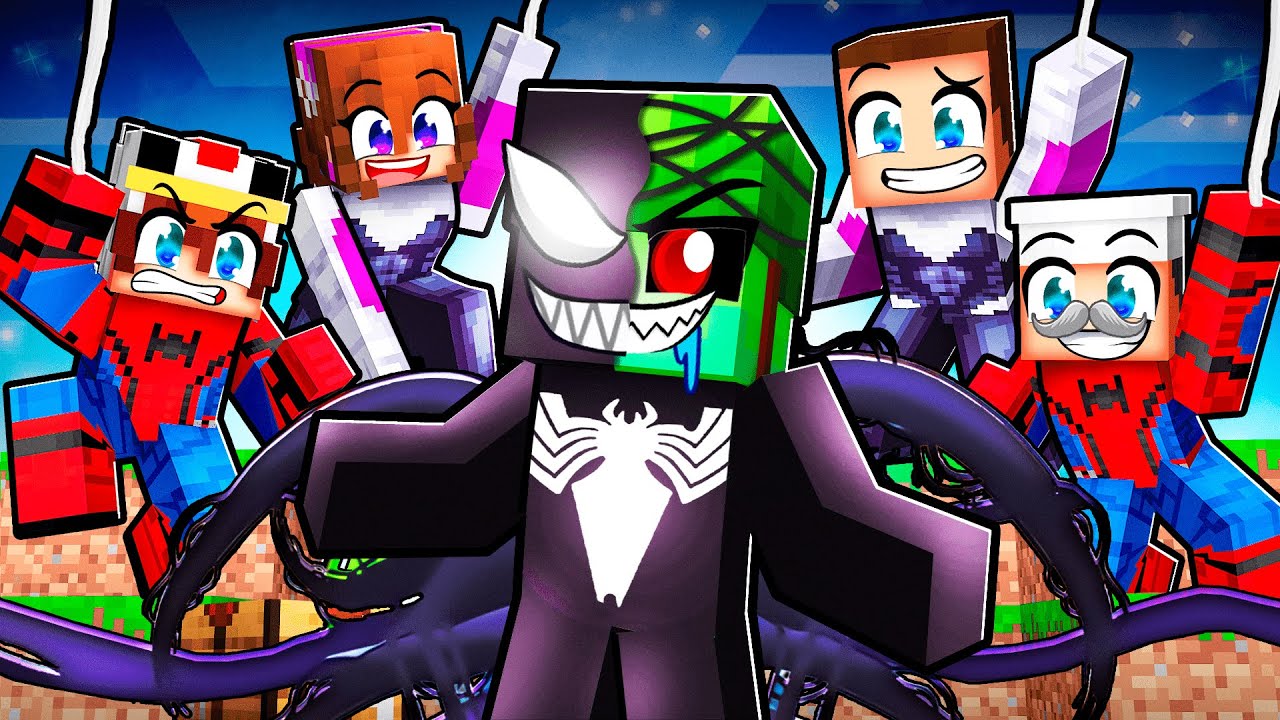 GEMI VENOM vs LA TEAM SPIDERMAN en MANHUNT sur Minecraft !