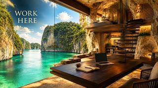 Work from a Limestone Cave Overlooking a Turquoise Lagoon — Focus Ambience | 2.5 Hours