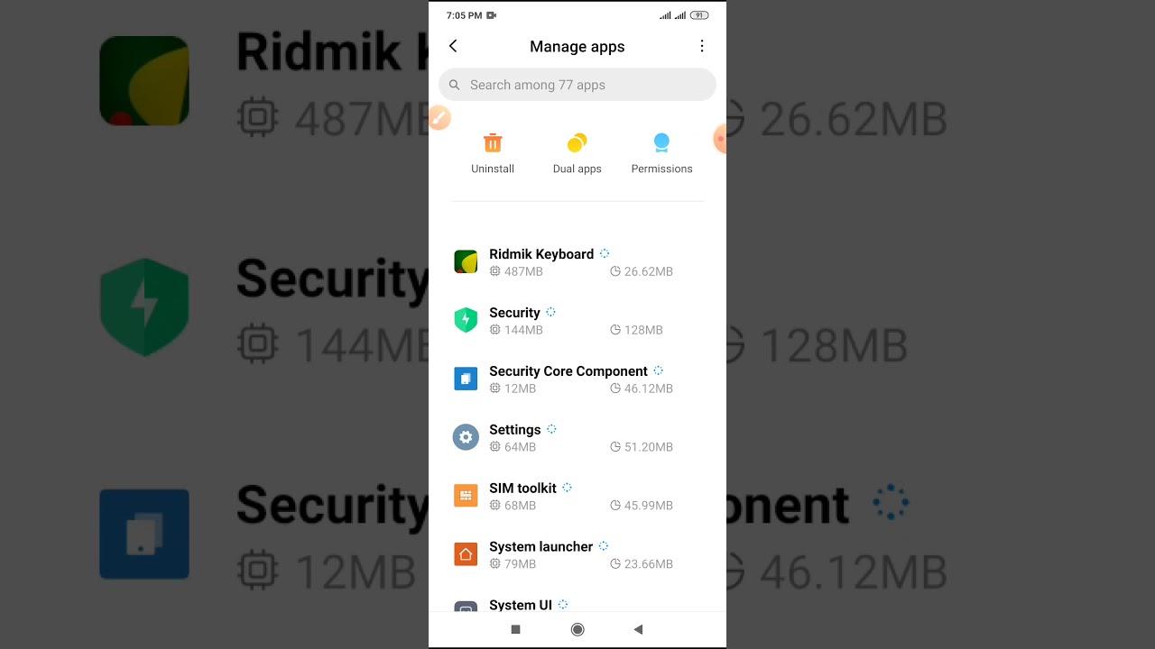 Setting apps version check on redmi note 8 & 10