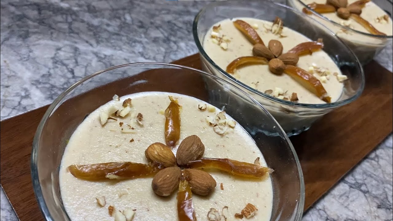 🍮🍮🍮 ألذ تحلية باللوز والثمر والموز وبدون سكر 🍮🍮🍮