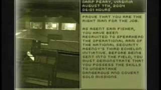 Splinter Cell Walkthrough Mission: Training Part 1