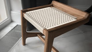 How to make cantilever stool. Woven seat. How to weaving.