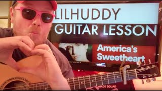 How To Play America's Sweetheart Guitar LILHUDDY \/\/ easy guitar tutorial beginner lesson chords
