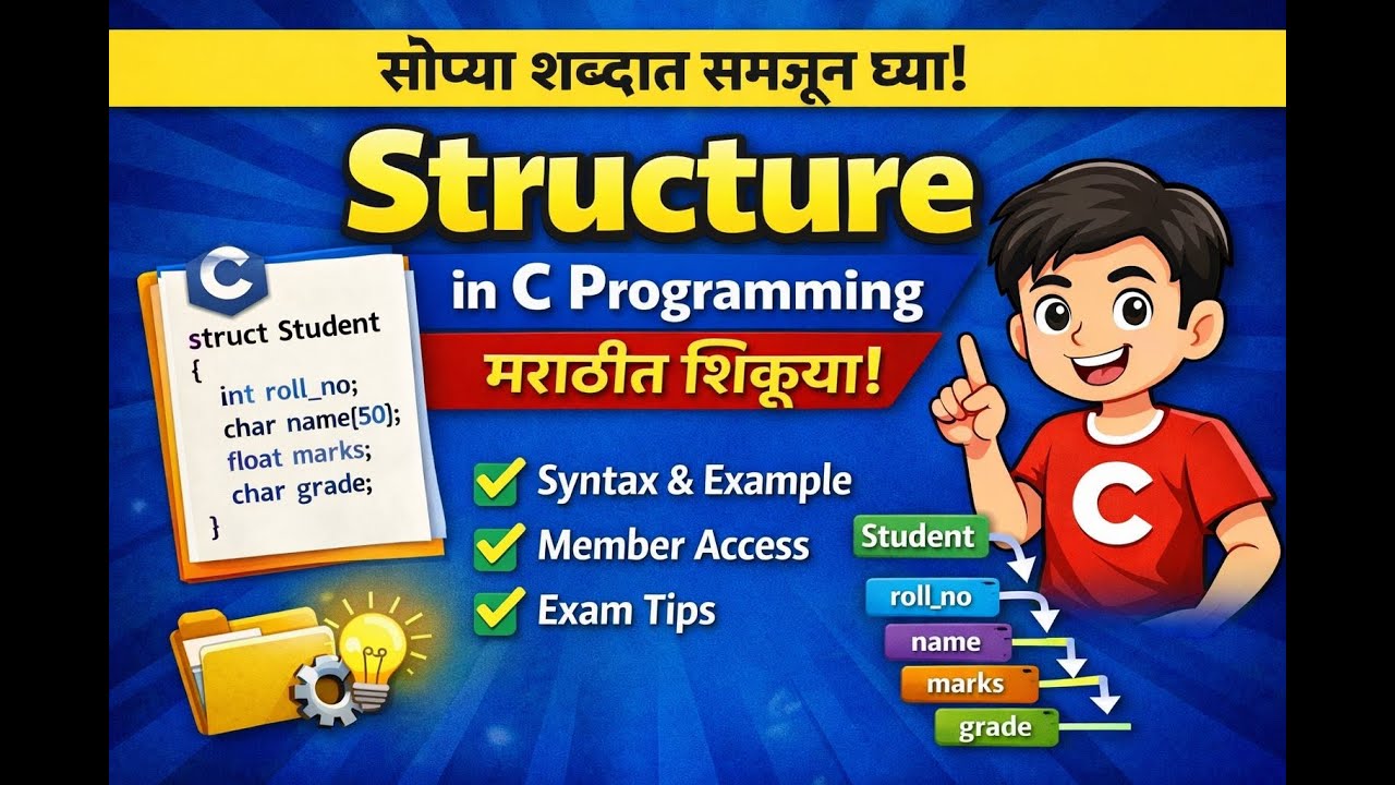 Structure in C Programming | मराठीत सोप्या शब्दात समजून घ्या - YouTube
