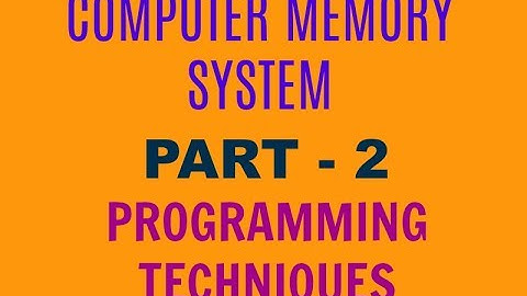 COMPUTER MEMORY SYSTEM ||PART-2|| MEMORY UNIT
