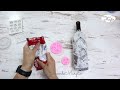 Como decorar BOTELLAS DE CRISTAL CON FLORES EN RELIEVE