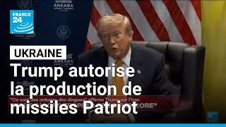Trump dit que les Etats-Unis vont autoriser l'Ukraine à fabriquer des missiles Patriot