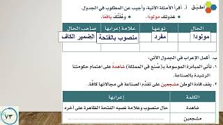 حل كتاب لغتي ثالث متوسط الفصل الاول الوظيفة النحوية الحال - الطبعة الجديدة كاملا