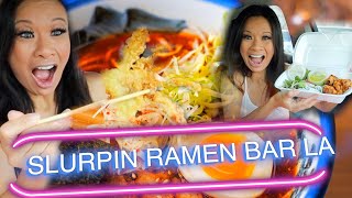 Slurpin’ Ramen Bar Mukbang | Koreatown, Los Angeles, CA | Food Tasting Review