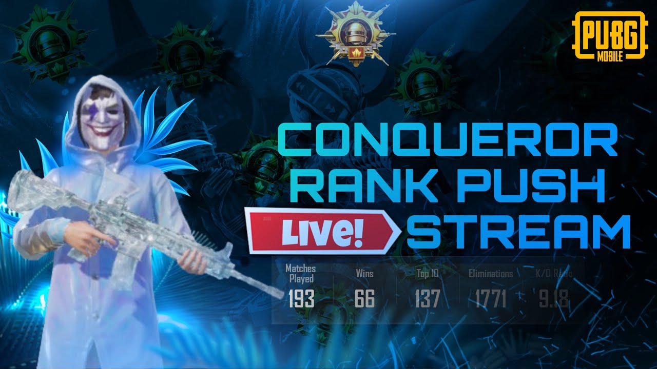 PUBG MOBILE LIVE STREAM • CONQUEROR RANK PUSH • LOBBY DESTROYER ️‍🔥 ...