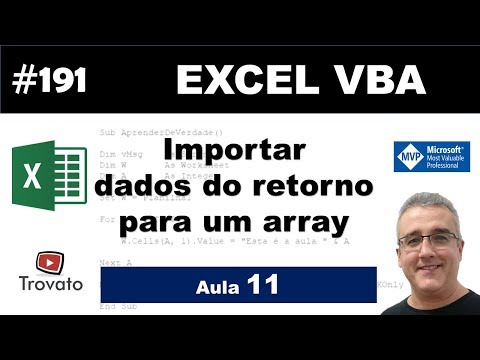 #191 - Excel VBA - Importar Retorno para um Array - Aula 11 - Método 4