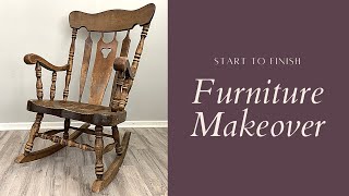 Furniture Makeover | Start to Finish | How to Update Your Old Rocking Chair Using Country Chic Paint