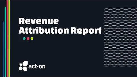 Revenue attribution report demo video