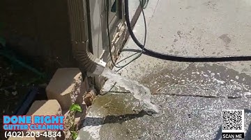 Gutter Cleaning- Clogged Downspout Standing Water Explosion!!!