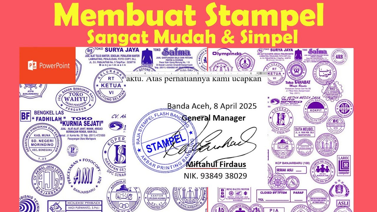 Update New Cara Membuat STEMPEL di Power Point (stempel Digital) OTOMATIS DAN MUDAH