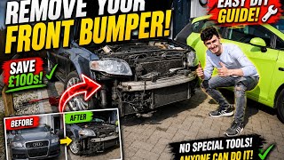 BREAKING MY AUDI A4 AVANT | Removing the Front Bumper | JSMK