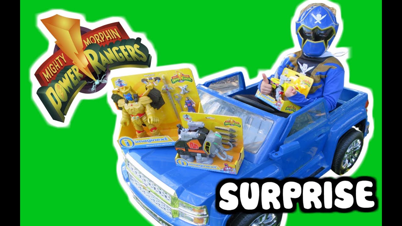 POWER RANGERS Surprise Car Filled With POWER RANGER Imagnext Toys Chevy Silverado Kid Car payback time 1